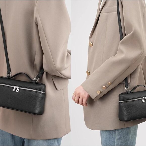 Small Leather Crossbody Bag for Women Designer Mini Top Handle Phone Pouch Bag w - Picture 2 of 7